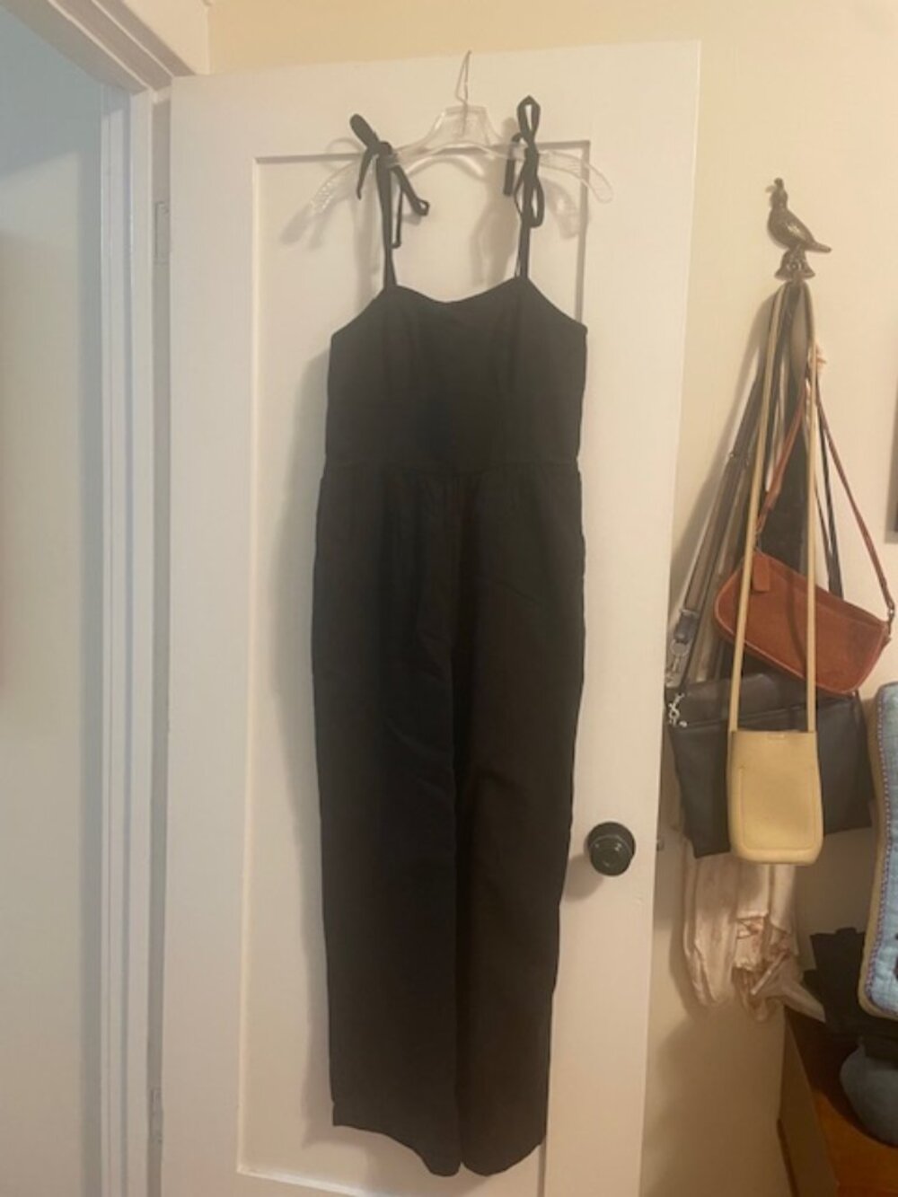 Black soft tie-straps Casual Jumpsuit